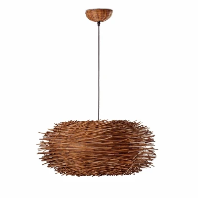 Afbeelding van FARO BARCELONA Hanglamp Nido uit natuurlijk rotan