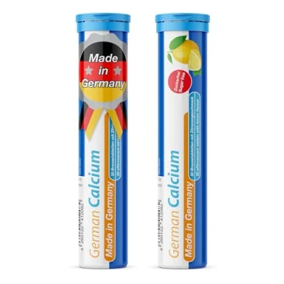 Afbeelding van Calcium bruistabletten 2x20 = 40 stuks Citroensmaak 500 mg T&amp;D Pharma German Made in Germany