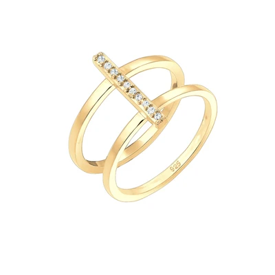 Afbeelding van Elli GEO Ring goldcoloured, Dames, Maat: 54, Gold coloured