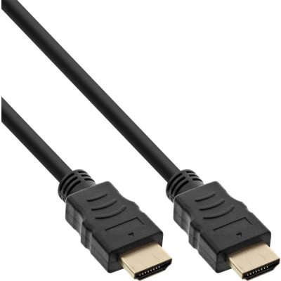 Afbeelding van InLine® HDMI kabel, High Speed kabel met Ethernet, M/M, zwart, vergulde contacten, 2m