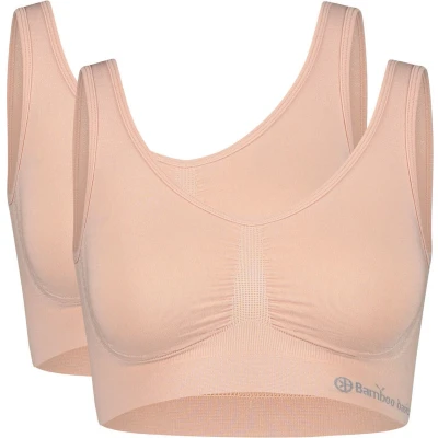 Afbeelding van Comfortabel &amp; Zijdezacht Bamboo Basics Nova Bamboe BH (Multipack 2 stuks) Dames Naadloos Ondergoed Roze XXL