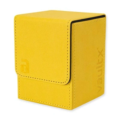 Afbeelding van Vault X ® Large eXo Tec Premium Deck Box Groot formaat Opbergbox voor kaarten met meer dan 100 vakjes PVC vrije kaarthouder TCG (Geel)