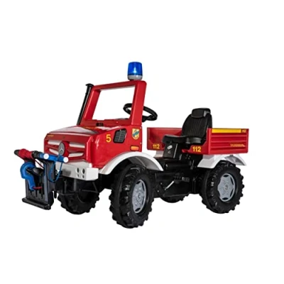 Afbeelding van Rolly Toys Unimog 038299 Brandweer trapauto met lier vanaf 3 jaar, brandweerauto om zelf te rijden, fluisterbanden, trapauto, jaar