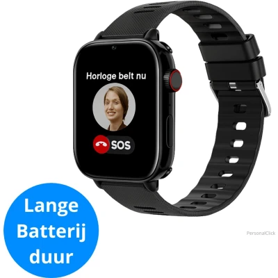 Afbeelding van PersonalClick SOS Alarm Horloge voor Ouderen met Valdetectie Persoonlijk Alarmknop Senioren GPS Locatie Waterdichte Noodhulpknop Personenalarmering Zwart