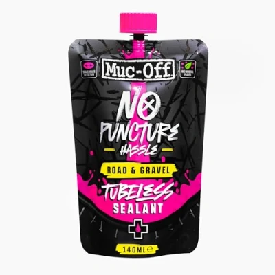 Afbeelding van Muc Off No puncture Hassle Road &amp; Gravel Tubeless Sealant, 140 ml Tyre Sealant voor Fiets Punctie Reparatie Duurzame Band Weg , Grint Forensen en XC fietsen