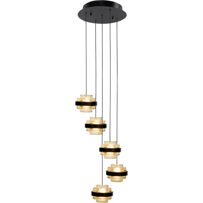Afbeelding van Design Modern 5 lichts Hanglamp Champagne Dynasty