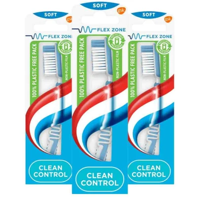 Afbeelding van 3x Aquafresh Tandenborstel Clean Control Soft