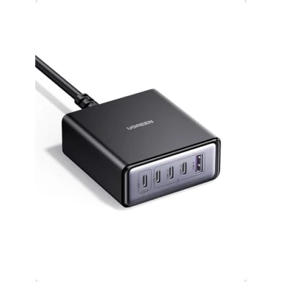 Afbeelding van UGREEN USB C Charger 65W GaN stroomadapter 5 in 1 desktoplaadstation 45W PPS snellader Compatibel met iPhone 16 8 serie, Galaxy S25, S24, A15, Pixel 9, iPads, MacBook Air