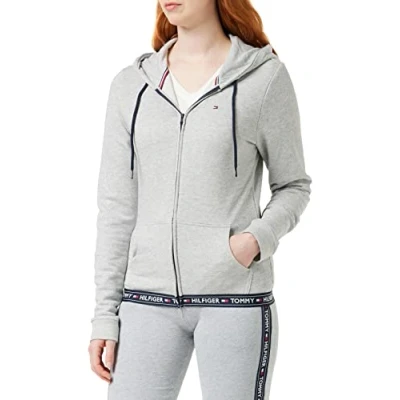 Afbeelding van Tommy Hilfiger Hoody Pyjamashirt, Dames, Maat: Large, Grey