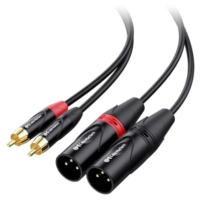Afbeelding van Cable Matters dual RCA naar ongebalanceerde XLR verbindingskabel 1,8m, 2 mannelijke kabel (dual kabel) 1,8m