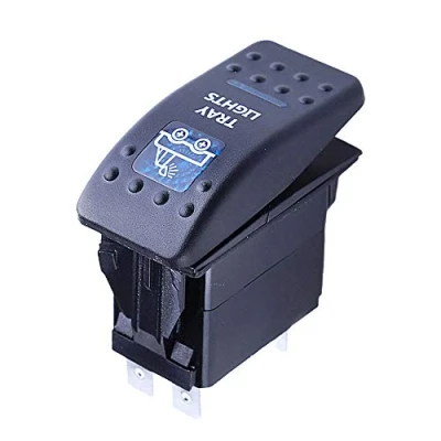 Afbeelding van Mintice 12V 20A Tuimelschakelaar Blauw LED licht Schakelaar AAN/UIT Wipschakelaar Bediening Drukschakelaar Auto Vrachtwagen Boot Dashboard 5Pin Waterbestendig Tray Light