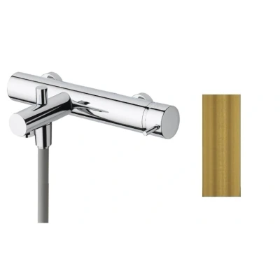 Afbeelding van Waterevolution Flow badmengkraan met handdoucheset messing natuur T130LE
