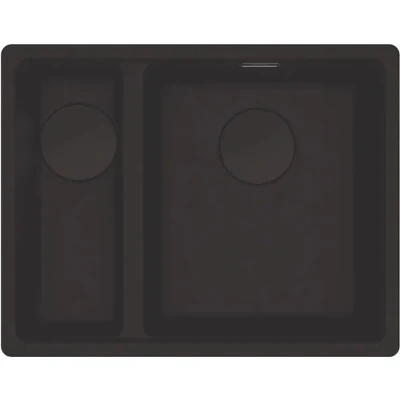 Afbeelding van Franke Maris MRG 260/160 34 15 Fragranite black edition mat zwarte spoelbak vlakinbouw grote Bak Links 135.0697.378