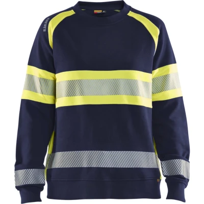 Afbeelding van Blaklader 3409 1158 Dames Sweatshirt High Vis Marine/High Geel