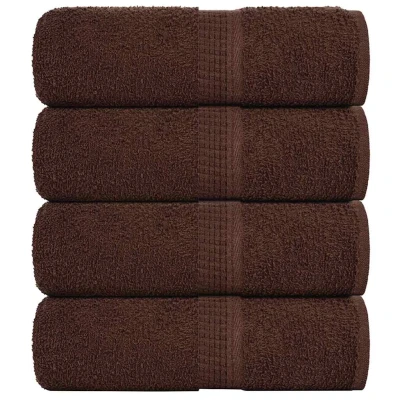 Afbeelding van vidaXL Gastendoekjes 4 st 30x50 cm 360 g/m² 100% katoen bruin