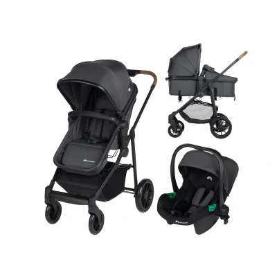 Afbeelding van Bebeconfort Haze Trio 3 in 1 reissysteem kinderwagen 0 4 jaar (0 22 kg) 2 zitgedeelte Mineral Graphite