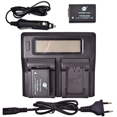 Afbeelding van DSTE® Vervangende batterij DMW BMB9E + LCD dubbele oplader compatibel met Panasonic BMB9, Lumix DMC FZ48, FZ60, FZ62, FZ70, FZ72, FZ100, FZ150, V Lux2, Lux3, Leica BP DC9