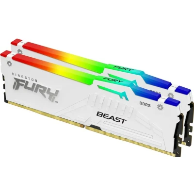 Afbeelding van Kingston Technology FURY Beast 64GB 6000MT/s DDR5 CL30 DIMM (Kit van 2) White RGB XMP