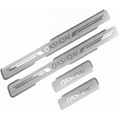 Afbeelding van 4 Stuks Auto Roestvrijstalen Instaplijsten Voor Nissan Qashqai J12 2022 2023, Autodrempel,antislip Krasbescherming Autodecoratieaccessoire