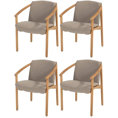 Afbeelding van 4 Seasons Outdoor Tess dining tuinstoel teak set van
