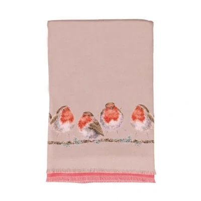 Afbeelding van Wrendale Designs Robin Wintersjaal Roodborstjes &#039;Jolly Robin&#039; inclusief cadeautasje