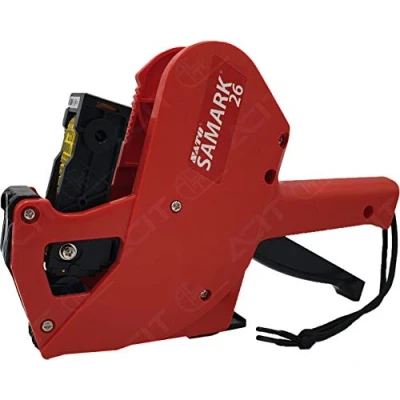 Afbeelding van ACIT Samark Sato etiketteermachine + 3 rollen etiketten, prijsetiketteerder, professionele handmatige ideaal voor winkels, schrijft prijzen, gegevens en batches (6 tekens)