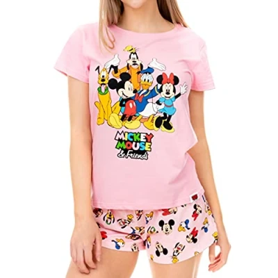 Afbeelding van Disney Dames Mickey Mouse Minnie en vrienden Pyjamas Roze Large