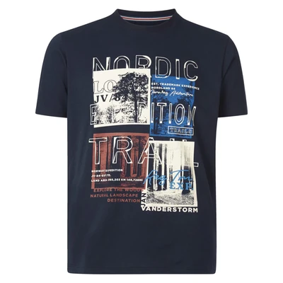 Afbeelding van Jan Vanderstorm oversized T shirt TANDRUP Plus Size donkerblauw