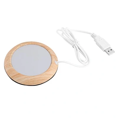 Afbeelding van Creatieve USB houten isolatie korrel kommen hitte drankbeker mat warmer kantoor thee melk koffie vilt verwarmingskussen kustmotorschip (geel)