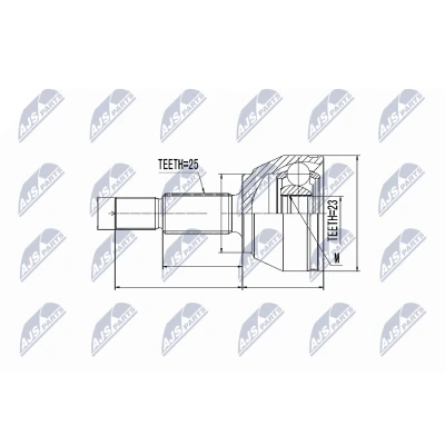 Afbeelding van Homokineet reparatie set, aandrijfas NTY NPZ FR 043