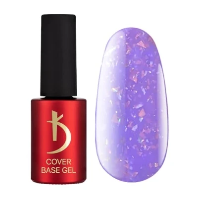 Afbeelding van K Professional Base Coat Gel Cover Violet Flakes Camouflage 7 ml Onderlak UV Nagellak Nagels Paarse vlokken Camouflagekleur Glitter Confetti LED
