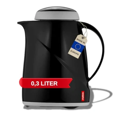 Afbeelding van Helios Wave kunststof thermoskan, zwart, 0,3 liter