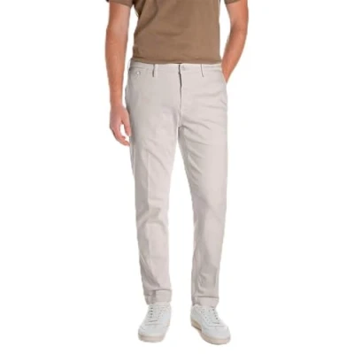 Afbeelding van Replay heren Benni straight fit broek met stretch in de kleur Beige, maat: W36/L32