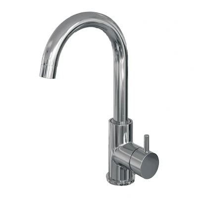 Afbeelding van Brauer Chrome Edition Wastafelmengkraan opbouw hoog draaibaar ronde uitloop model b chroom