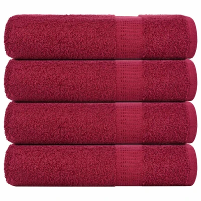 Afbeelding van vidaXL Badhanddoeken 4 st 100x150 cm 360 g/m² 100% katoen bordeauxrood