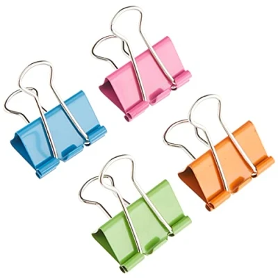 Afbeelding van Rapesco FBC32COL 32mm Foldback nietjes, gesorteerde kleuren, 10 stuks