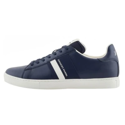 Afbeelding van Armani Exchange Paris Double Line Sneakers voor heren, marineblauw + gebroken wit, 41 EU, Navy Off White, EU