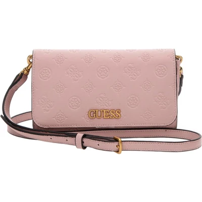 Afbeelding van Guess GEVA Crossbody FLAP Organizer Portemonnee, Dames, Maat: One Size, Rose logo