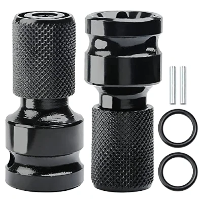 Afbeelding van 2 stuks dopsleuteladapters, 1/2 inch vierkante aandrijving op 1/4 zeskantige schacht, snelspan converter, slagmoersleutel, adapter voor slagrensleutel, schroevendraaier, bithouder
