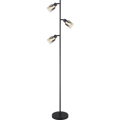 Afbeelding van Globo vloerlamp Hubertus zwart metaal 23 cm E14 fitting 54308S