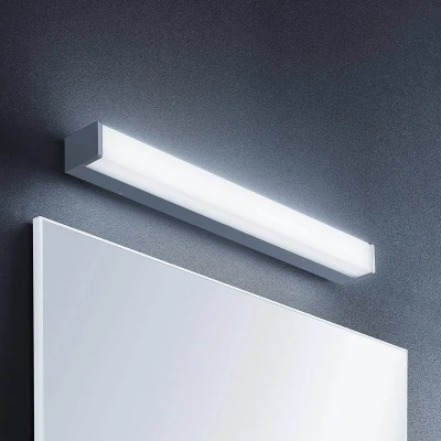 Afbeelding van Lindby Wandlamp 1licht aluminium, kunststof H: 5 cm wit, chroom Inclusief lichtbron