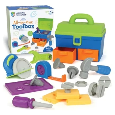 Afbeelding van Learning Resources New Sprouts Alles in één Gereedschapskist, speelgoed voor 2 jarige jongens of meisjes, 18 Stuks, stevig pretend play gereedschap kleuters met gereedschapskistje