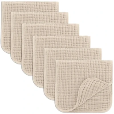 Afbeelding van Comfy Cubs Mousselinedoeken voor baby, babybenodigdheden, spuugdoeken, vierkante mousselinedoeken, 100% katoen, 6 lagen, extra absorberend en zacht (zandkleurig, stuks, 50 x 25 cm)