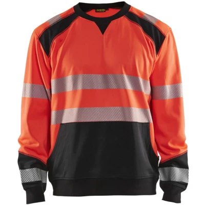 Afbeelding van Blaklader Sweatshirt High Vis 3541 2528 Rood/Zwart