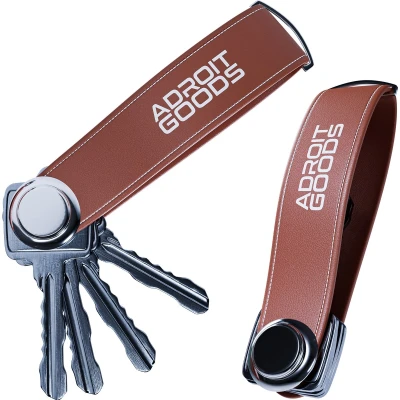 Afbeelding van AdroitGoods Sleutel Organizer Sleutelhouder Key Keychain Multitool Sleutelhanger Sleuteletui 2 tot 7 Sleutels Leer Bruin