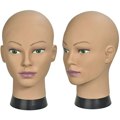 Afbeelding van Ba Sha Afro Training Hoofd Cosmetica Mannequin Kale Voor Pruiken Maken Pruik Display Hoed Bril Met Gratis Klem