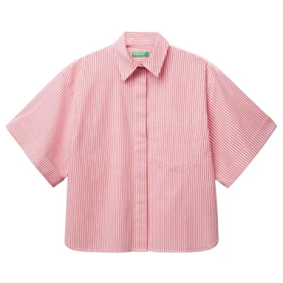 Afbeelding van United Colors of Benetton Striped Overhemdblouse, Dames, Maat: Small, Multicolor