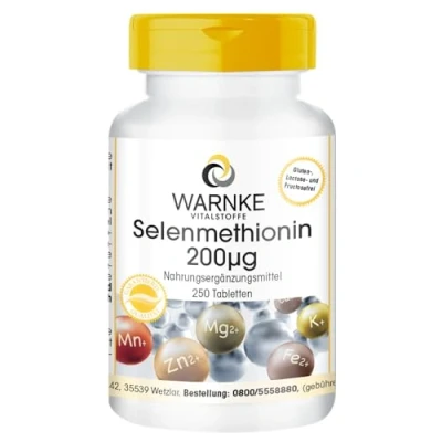 Afbeelding van Selen Tabletten 200mcg Selenmethionin vegan 250 Warnke Vitalstoffe Duitse apothekerskwalitei