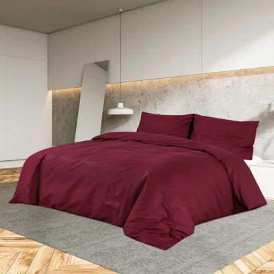 Afbeelding van vidaXL Dekbedovertrekset lichtgewicht 260x220 cm microvezel bordeaux