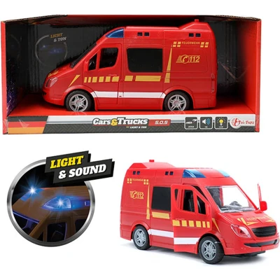 Afbeelding van Toi Toys Brandweerbus (Duitse versie) frictie met licht en geluid